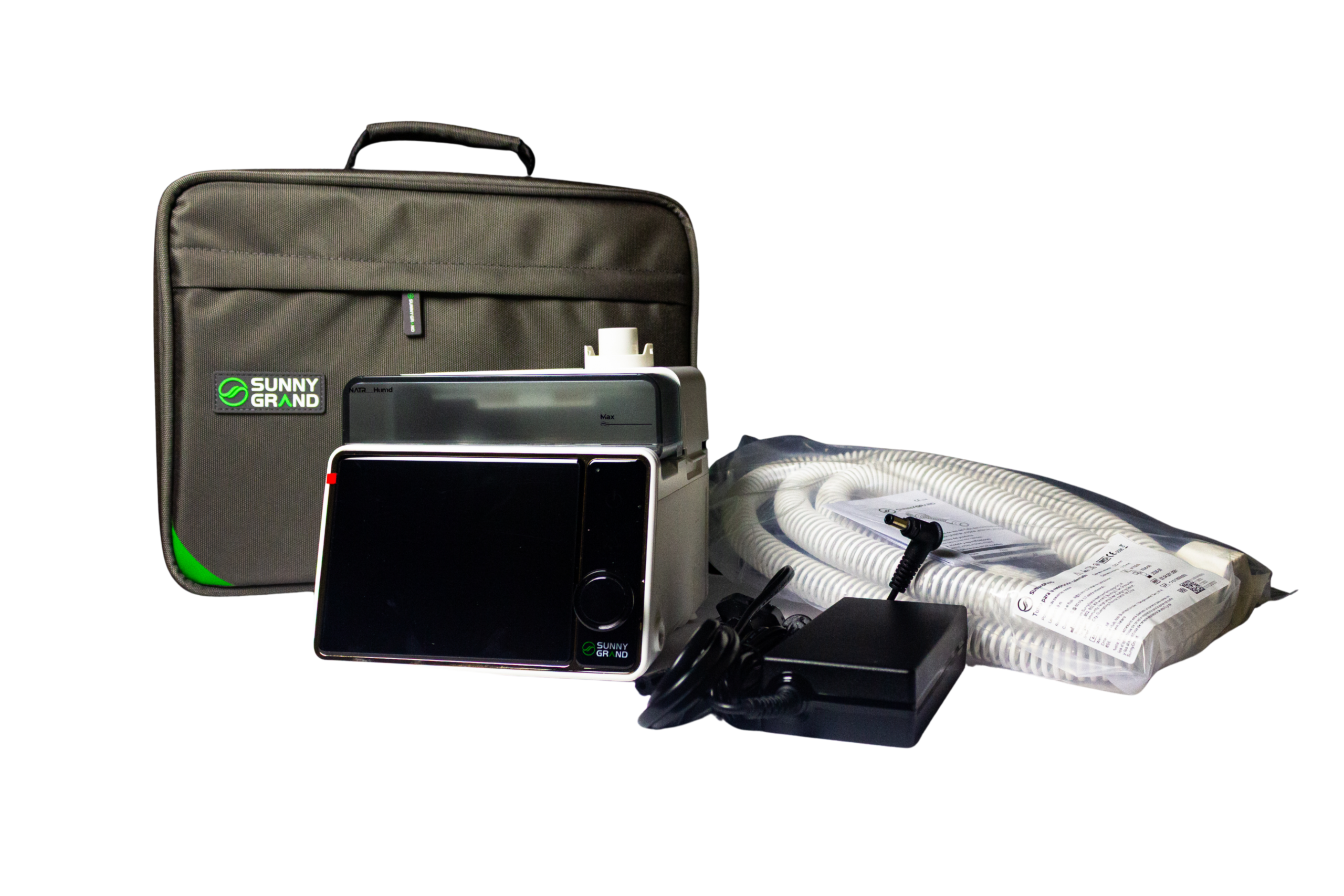 NatrRes 30 ST + + circuito calefaccionado + base humidificadora integrada + bolso de transporte + set de filtros de repuesto + telemedicina