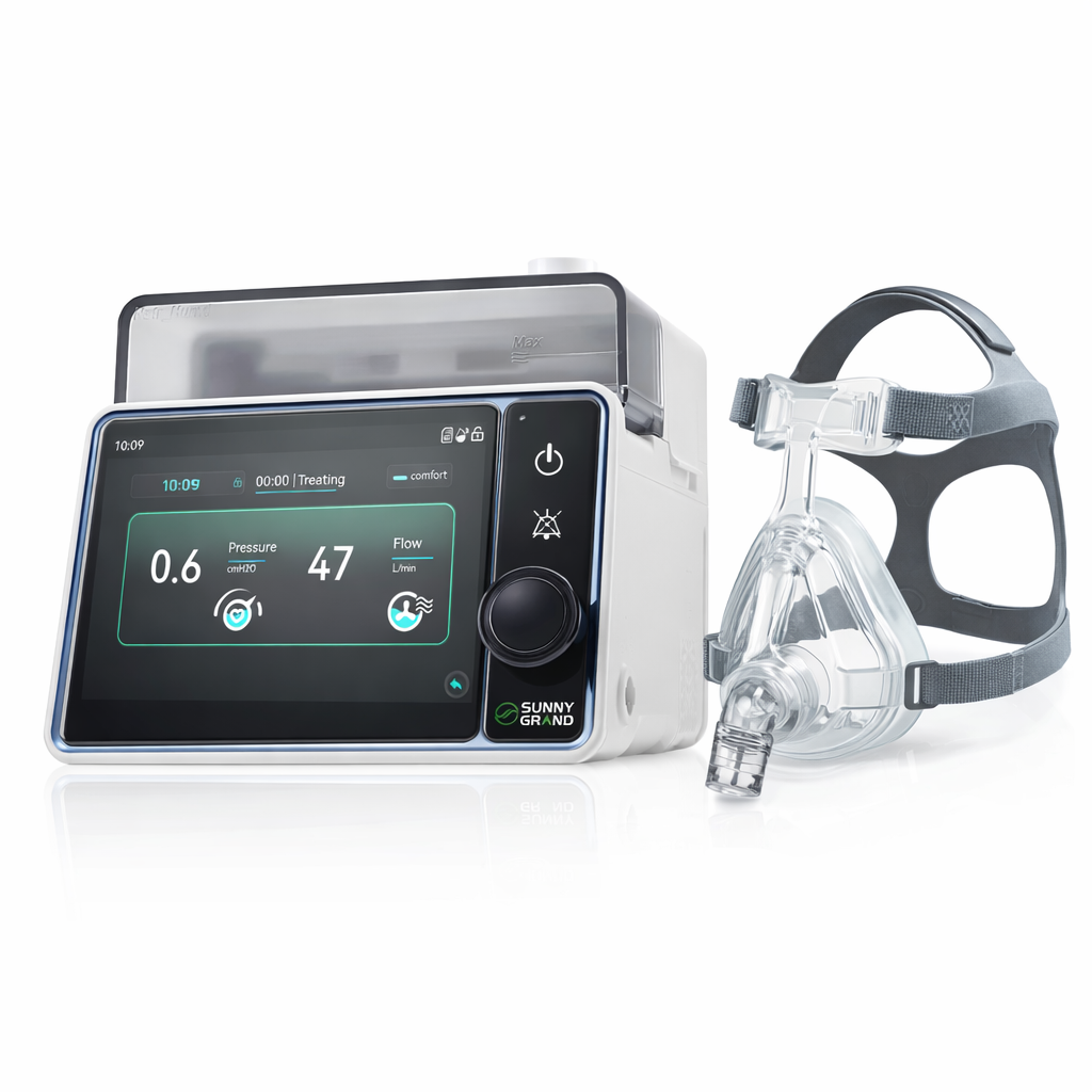 NatrRes 30 ST + + circuito calefaccionado + base humidificadora integrada + bolso de transporte + set de filtros de repuesto + telemedicina